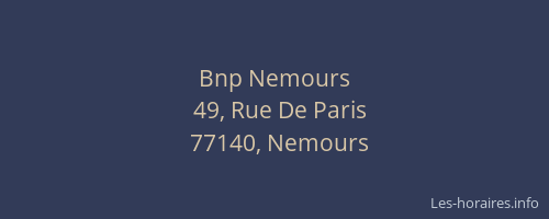 Bnp Nemours