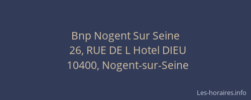 Bnp Nogent Sur Seine