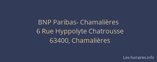 BNP Paribas- Chamali&egrave;res