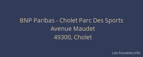 BNP Paribas - Cholet Parc Des Sports