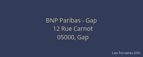 BNP Paribas - Gap