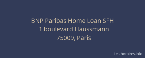 BNP Paribas Home Loan SFH