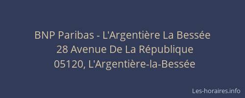 BNP Paribas - L'Argentière La Bessée