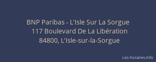 BNP Paribas - L'Isle Sur La Sorgue