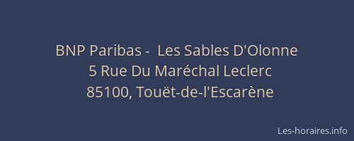 BNP Paribas -  Les Sables D'Olonne