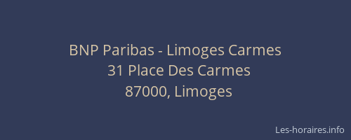 BNP Paribas - Limoges Carmes