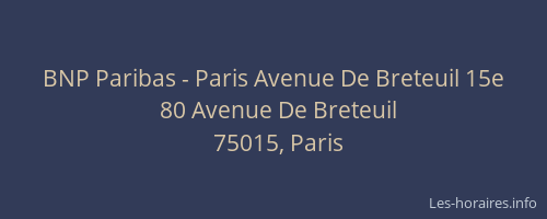 BNP Paribas - Paris Avenue De Breteuil 15e