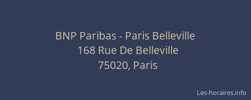 BNP Paribas - Paris Belleville