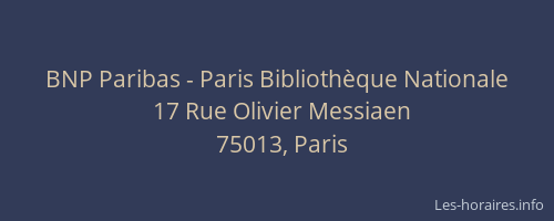 BNP Paribas - Paris Bibliothèque Nationale