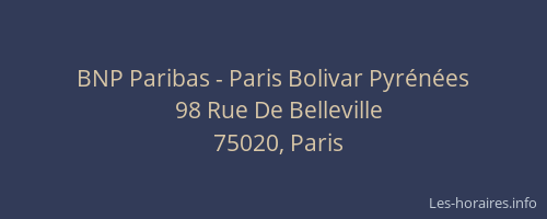 BNP Paribas - Paris Bolivar Pyrénées