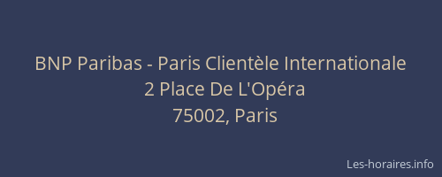 BNP Paribas - Paris Clientèle Internationale