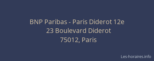 BNP Paribas - Paris Diderot 12e