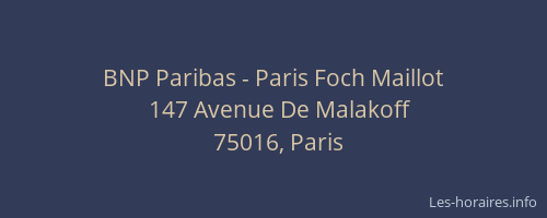 BNP Paribas - Paris Foch Maillot