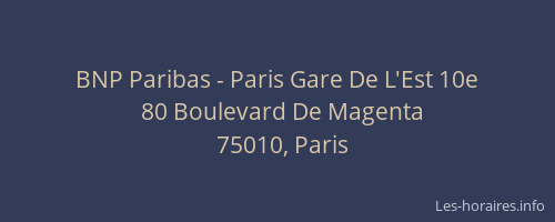 BNP Paribas - Paris Gare De L'Est 10e