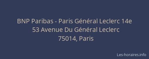 BNP Paribas - Paris Général Leclerc 14e