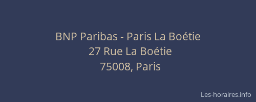BNP Paribas - Paris La Boétie