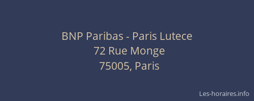 BNP Paribas - Paris Lutece
