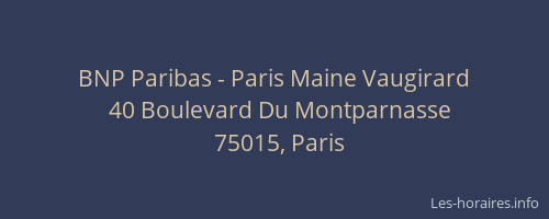 BNP Paribas - Paris Maine Vaugirard