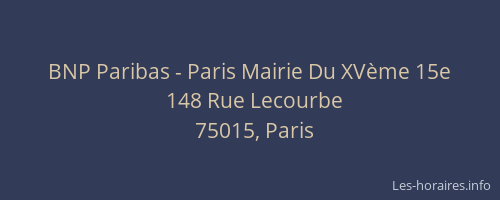 BNP Paribas - Paris Mairie Du XVème 15e