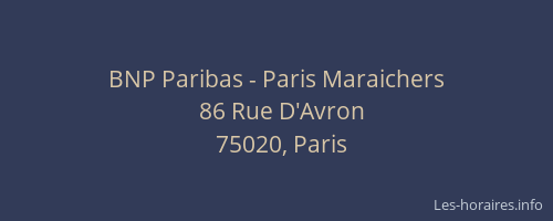 BNP Paribas - Paris Maraichers