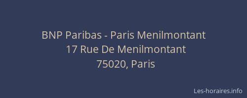 BNP Paribas - Paris Menilmontant