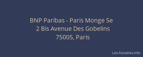 BNP Paribas - Paris Monge 5e