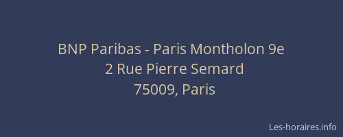 BNP Paribas - Paris Montholon 9e