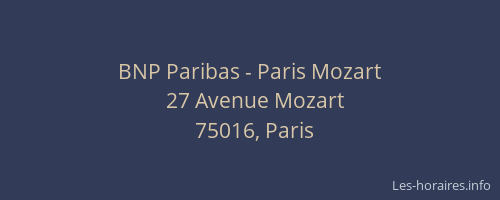 BNP Paribas - Paris Mozart