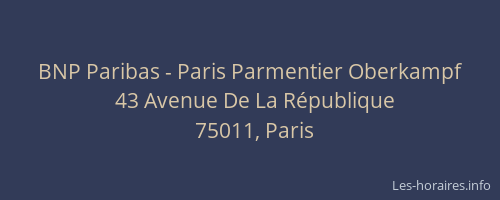 BNP Paribas - Paris Parmentier Oberkampf