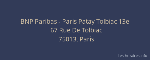 BNP Paribas - Paris Patay Tolbiac 13e