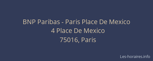 BNP Paribas - Paris Place De Mexico