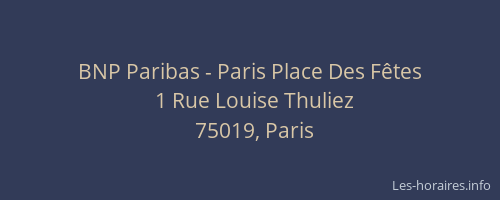 BNP Paribas - Paris Place Des Fêtes