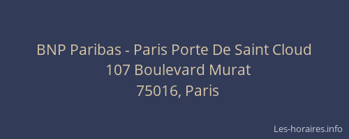 BNP Paribas - Paris Porte De Saint Cloud