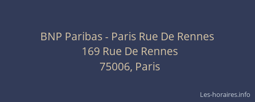 BNP Paribas - Paris Rue De Rennes