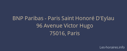 BNP Paribas - Paris Saint Honoré D'Eylau