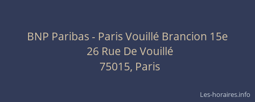 BNP Paribas - Paris Vouillé Brancion 15e