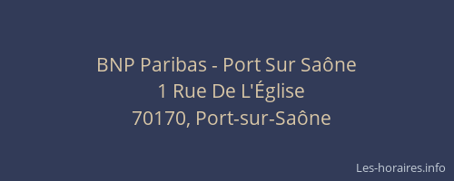 BNP Paribas - Port Sur Saône