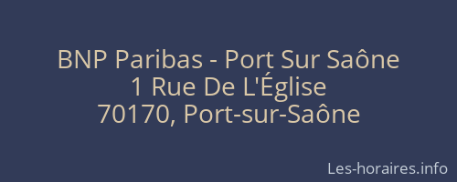 BNP Paribas - Port Sur Saône
