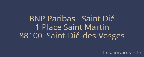 BNP Paribas - Saint Dié