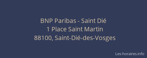 BNP Paribas - Saint Dié