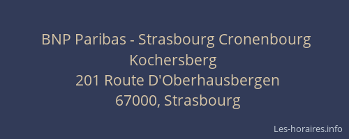 BNP Paribas - Strasbourg Cronenbourg Kochersberg