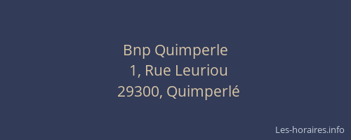 Bnp Quimperle