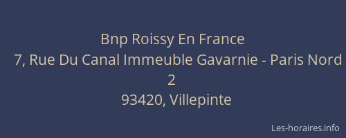 Bnp Roissy En France