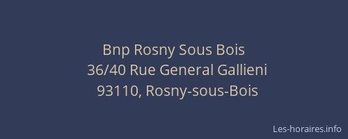Bnp Rosny Sous Bois
