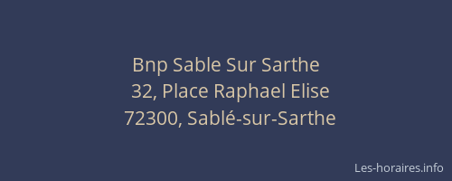 Bnp Sable Sur Sarthe