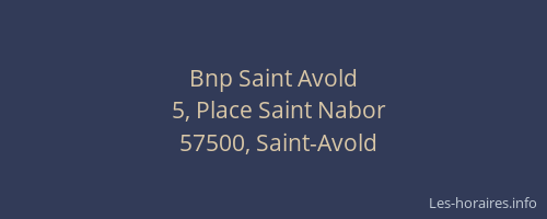 Bnp Saint Avold