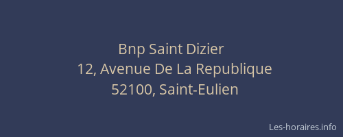 Bnp Saint Dizier