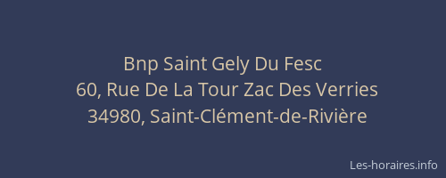 Bnp Saint Gely Du Fesc