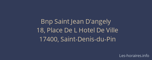 Bnp Saint Jean D'angely