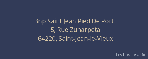 Bnp Saint Jean Pied De Port